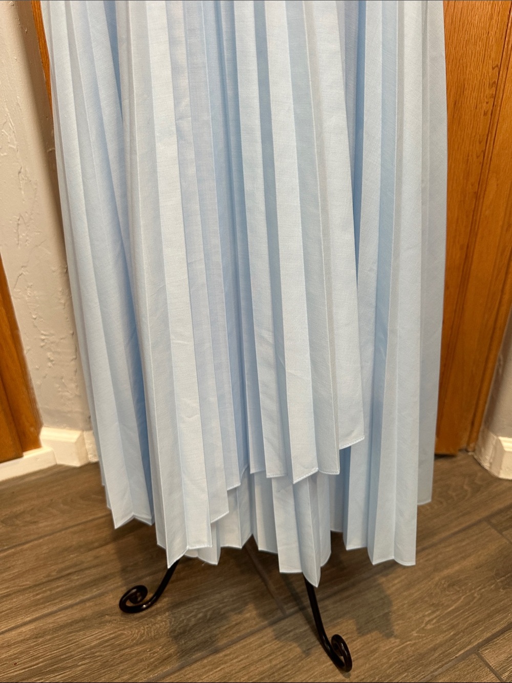 Babaton by Aritzia Skyline Blue Pleated Asymmetrical Skirt. NWT. Medium. - Picture 2 of 10